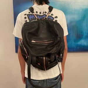 Large Alexander Wang uber soft leather backpack with rose gold hardware